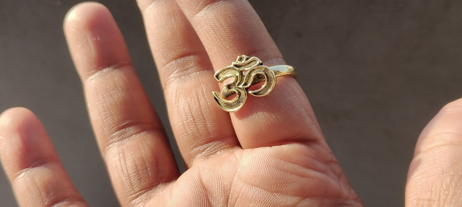 Gold Om Ring, Aum Symbol Ring, Spiritual Yoga Ring, Hindu Om Jewelry, Meditation