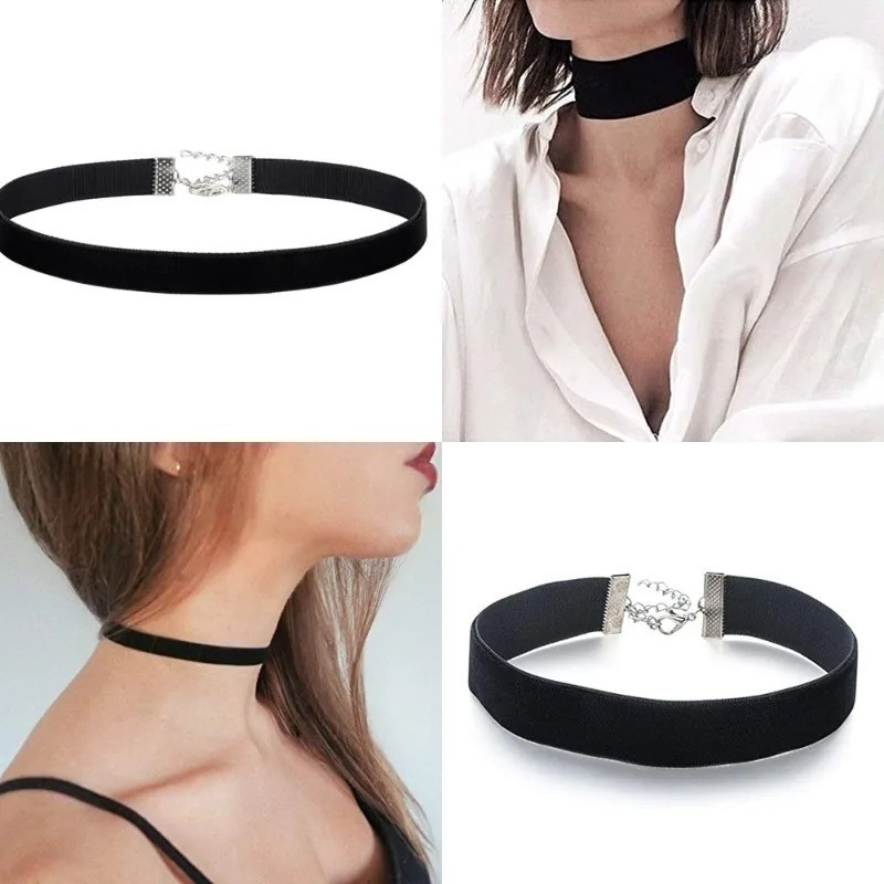 Gothic Black Velvet Choker Necklace Adjustable Women’s Fashion Jewelry Gift