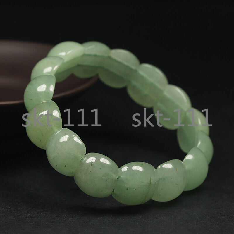 100% Natural Grade A Emerald Green Jade Bangle Bracelet Aventurine 7.5″