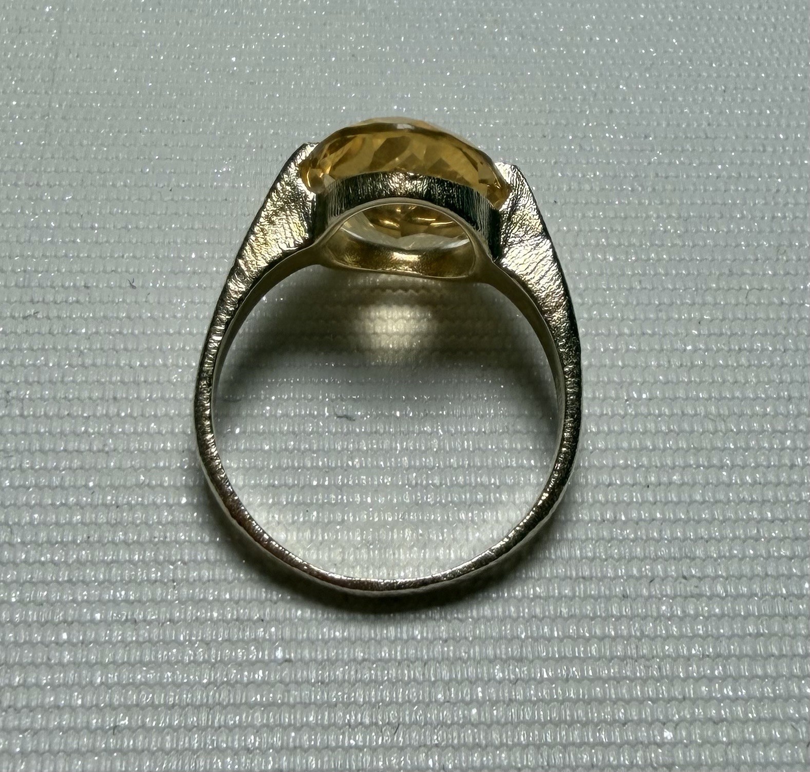 Gold plated silver 925 yellow sapphire stone ring size M