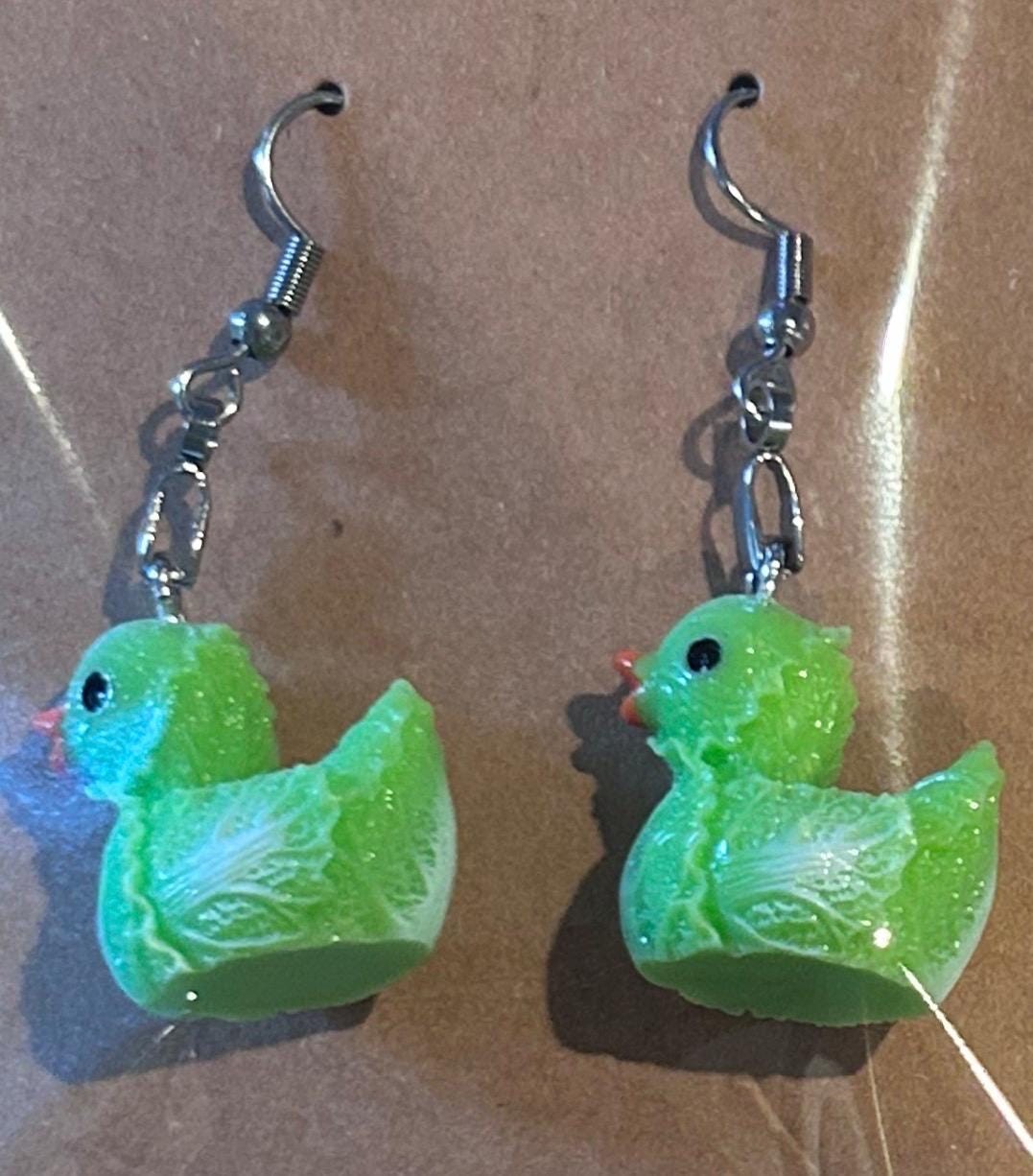 Vegetable Duck Earrings Set – 8 Pairs of Cute-Veggie Duck Earrings, Pumpkin,