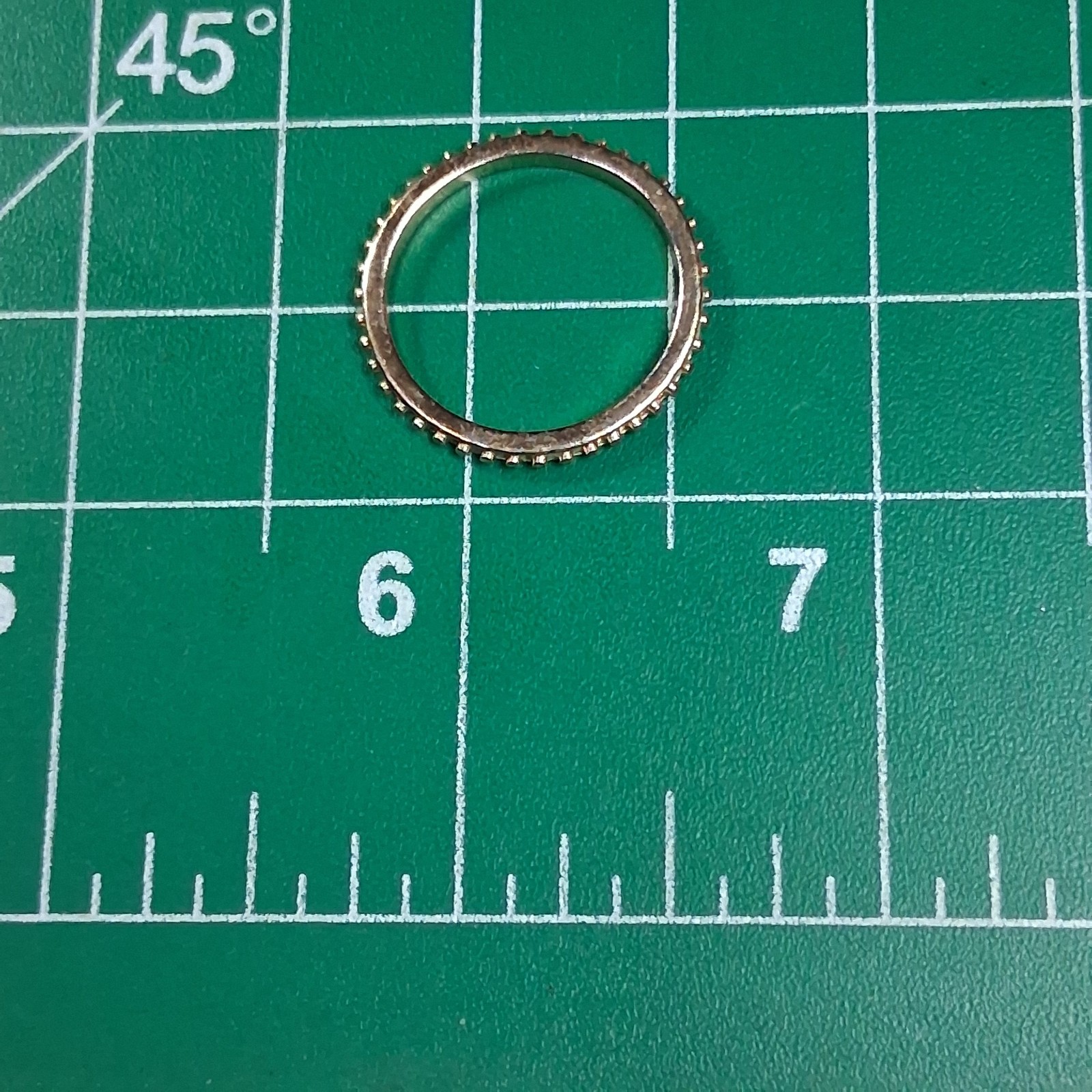 Vintage Gold Tone Beaded Texture Design Band Size 7.5 Ring