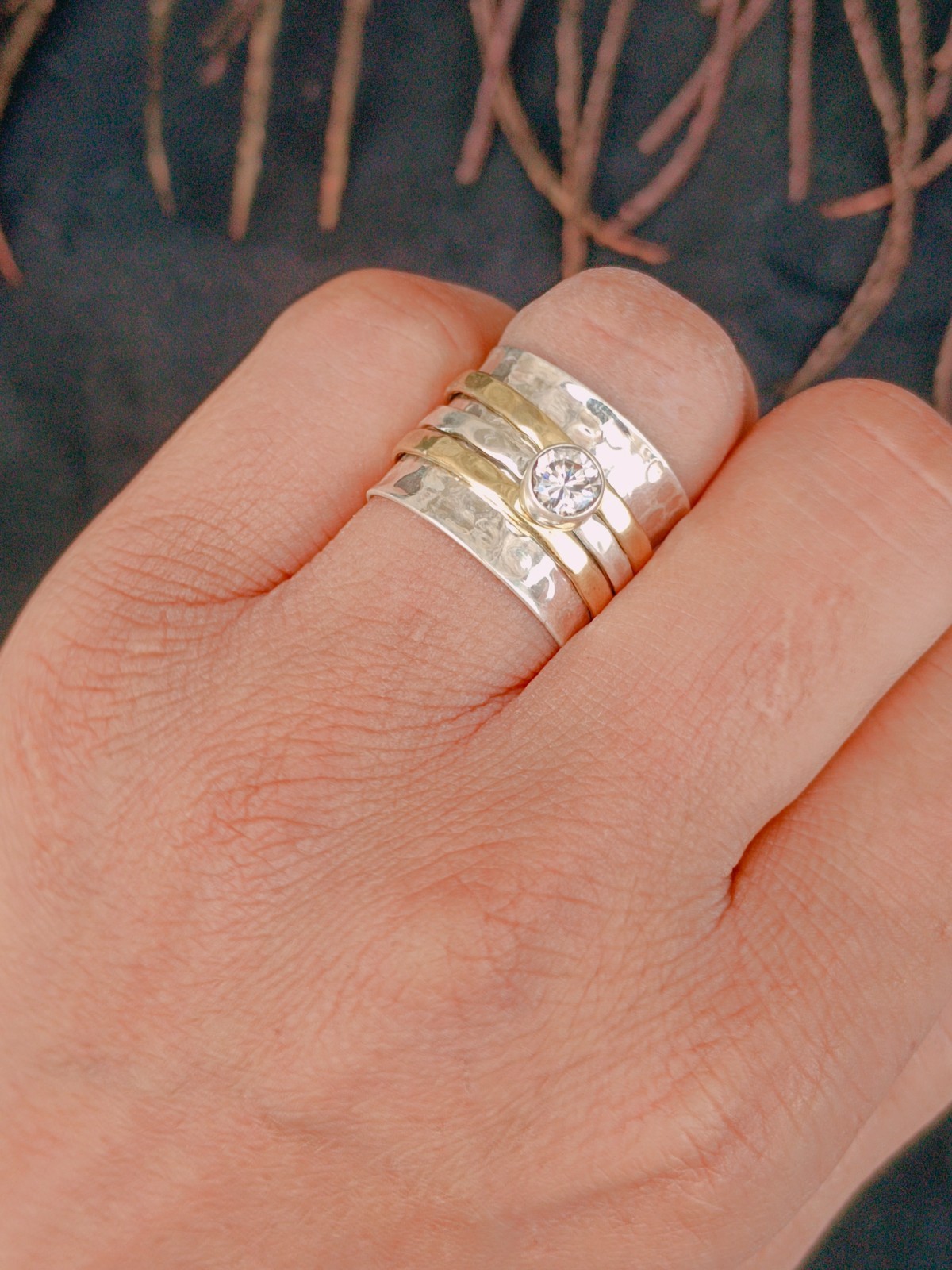 Crystal Quartz Spinner Ring 925 Sterling Silver Spinner Ring Handmade Ring B404