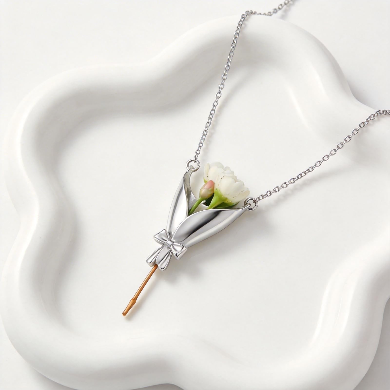 Peraca Cris Mothers Day Flower Holder Necklace DIY Bouquet Pendant Mini Vase …