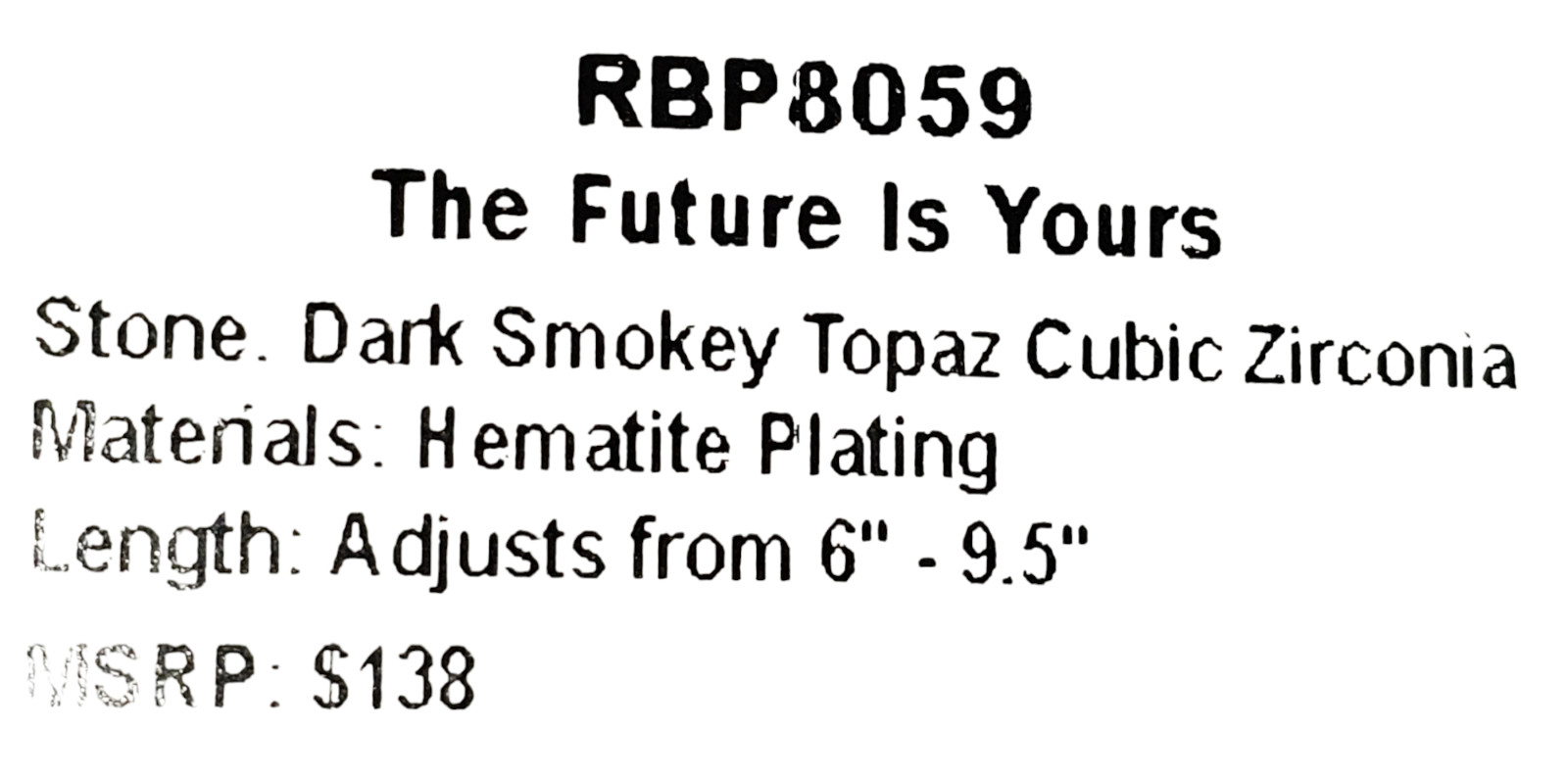 Bomb Party Luxe Bracelet RBP8059, The Future Is Yours-Hematite Plated