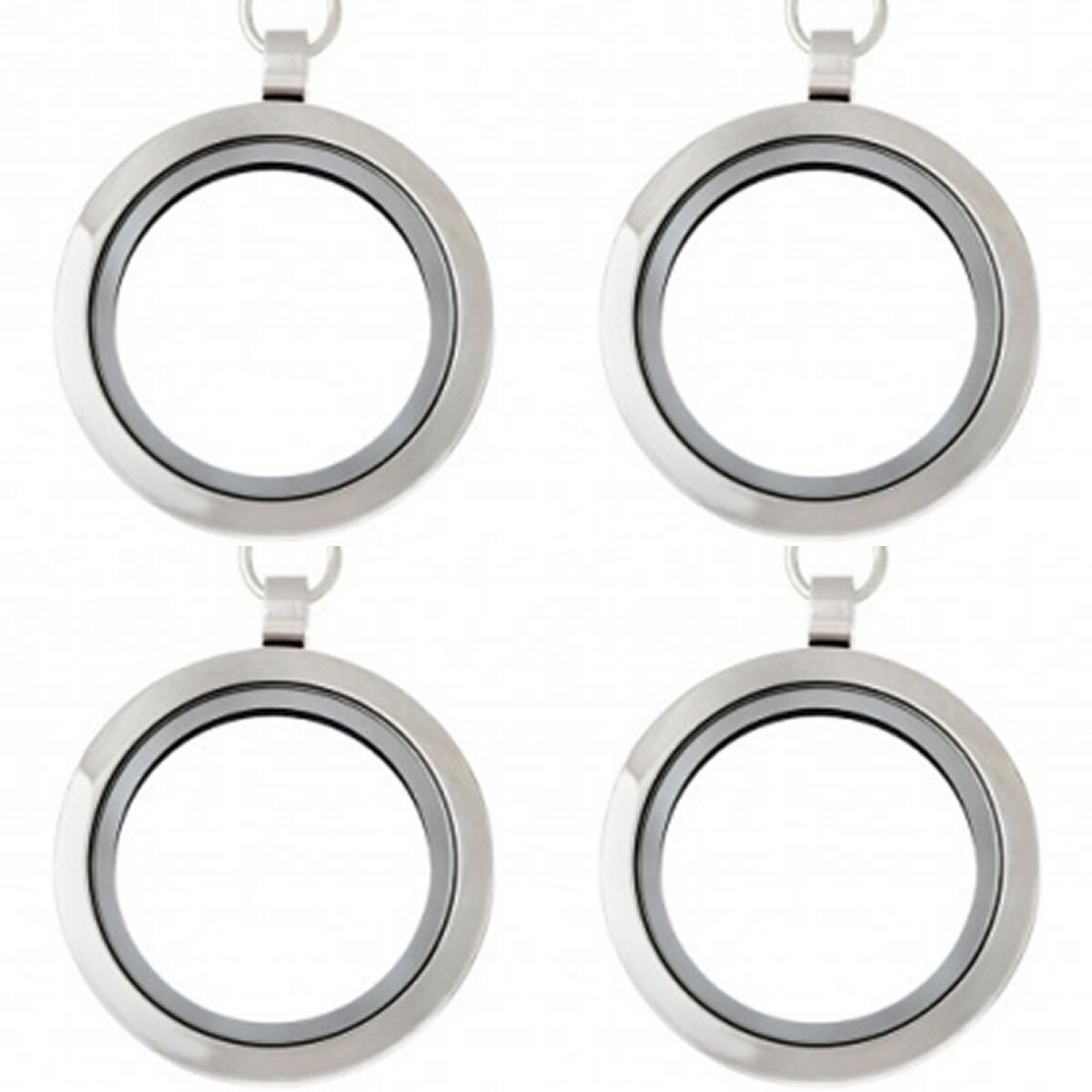 Four Pack of Floating Lockets at Wholesale Pricing – Locket Charm Custom Jewlery