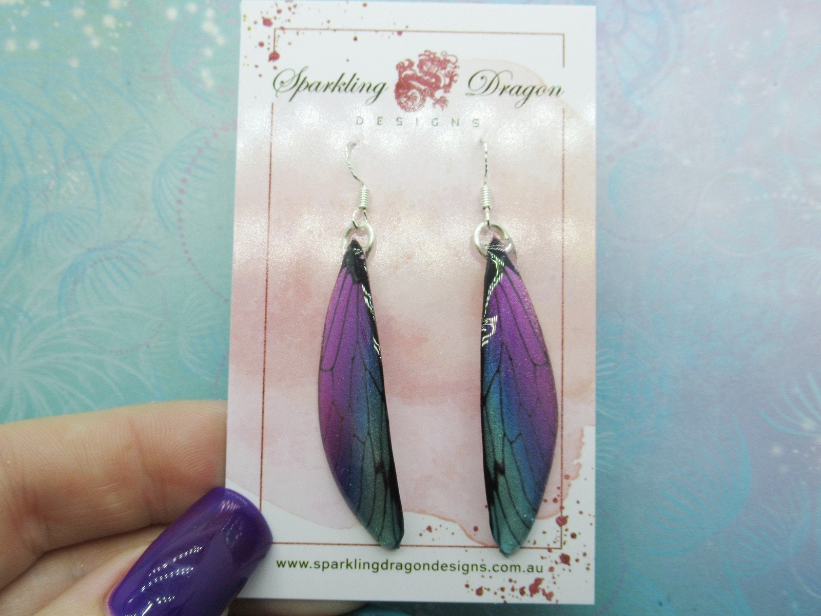 Butterfly Earrings Pale Blue to Pink – Fairy Jewellery, Fun Gift for her Fairy