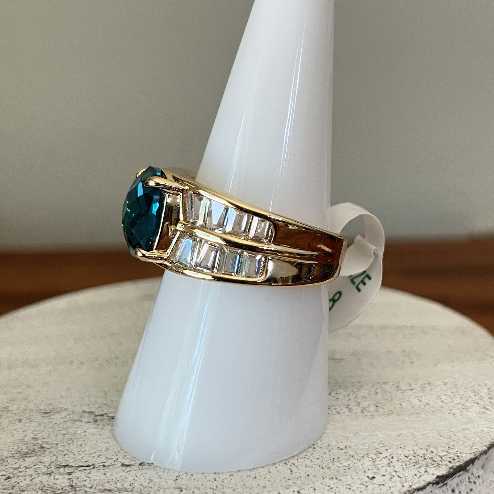 Bomb Party OG Ring “Big Boss Energy” Paraiba Tourmaline on Gold RG76996 Sz 8 NEW