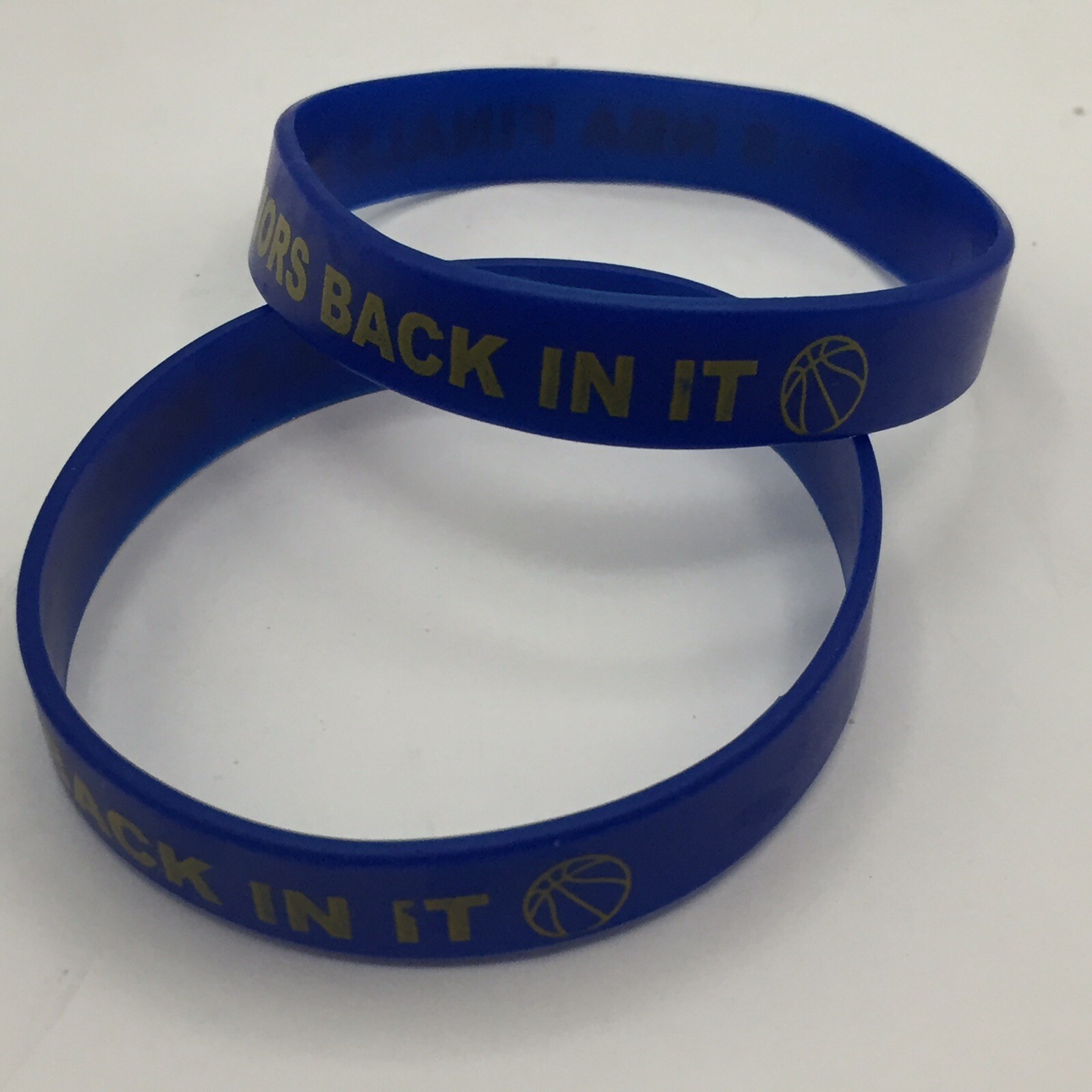 2018 NBA Finals Warriors Silicone Blue / Gold Wristbands