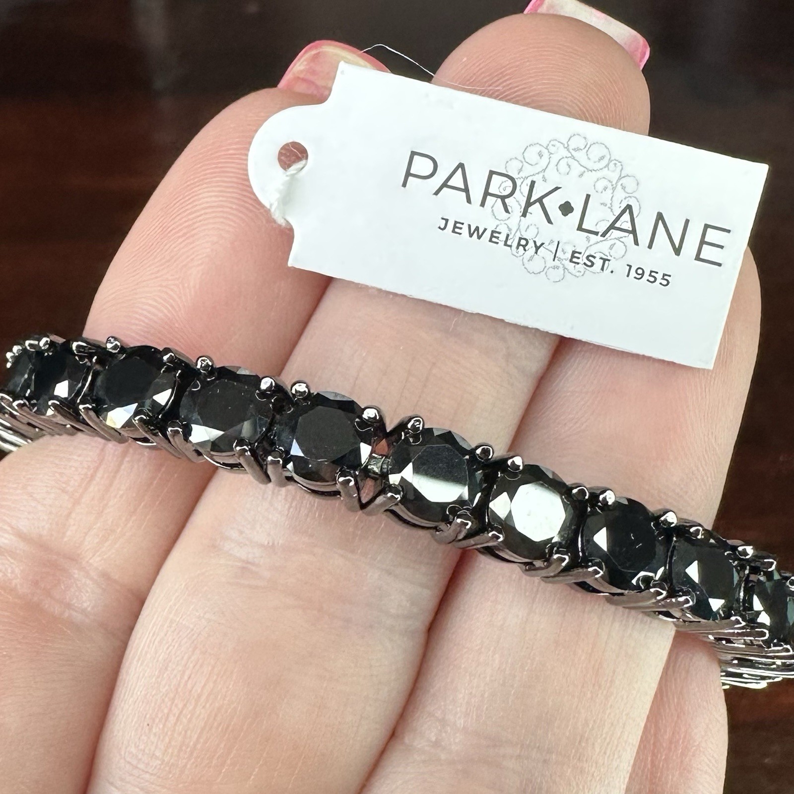 Park Lane Bracelet- Impression- Simulated Black CZ- Hematite Plated