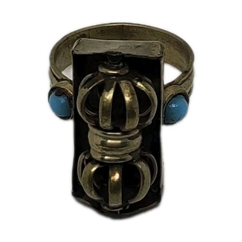 Anxiety Relief Spinner Vajra Turquoise Ring