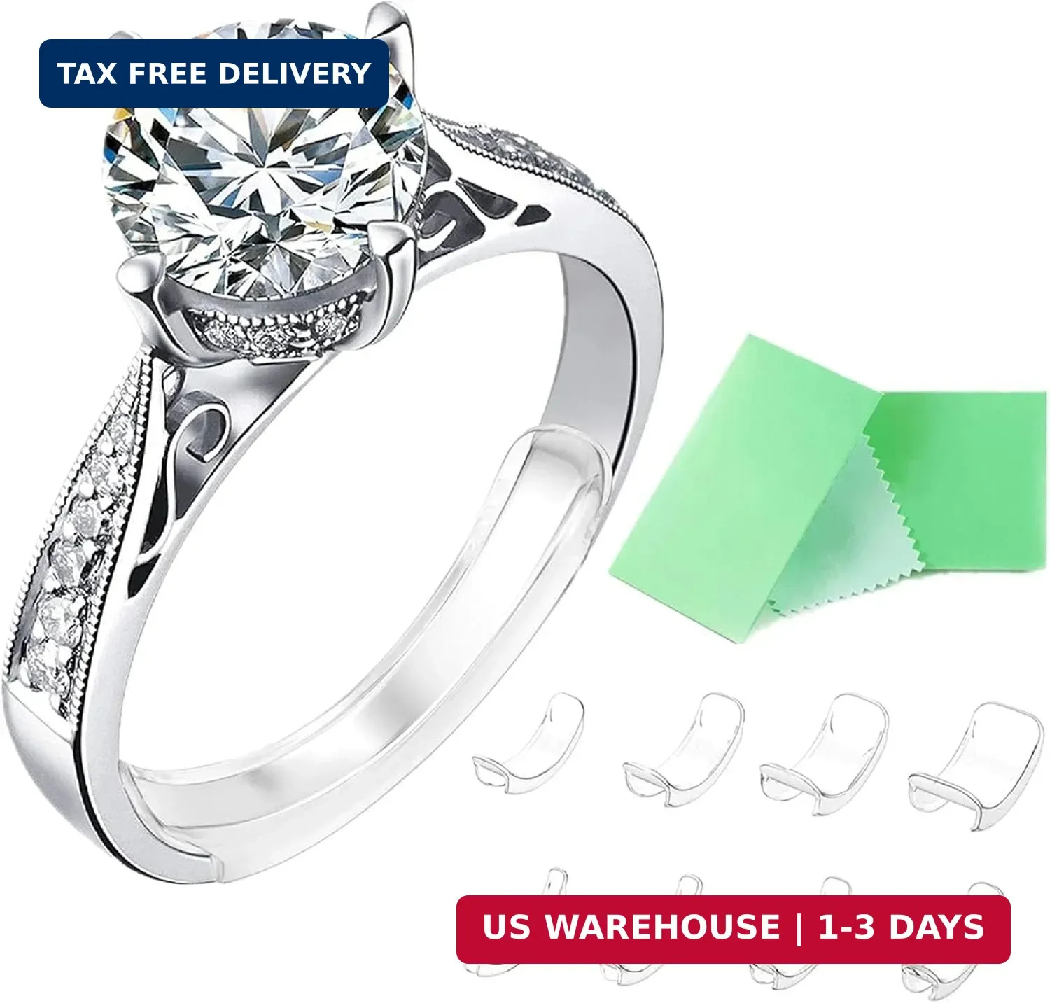 Invisible Ring Size Adjuster for Loose Rings Ring Adjuster Fit Any Rings, Assort