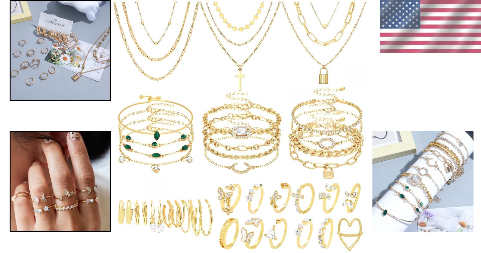 Stylish 49-Piece Gold Jewelry Set for Women – Perfect Gift for All Occasions