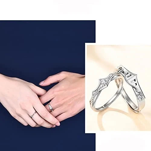 Princess and Knight Couple Ring Promise Love Matching Sets S925 Sterling