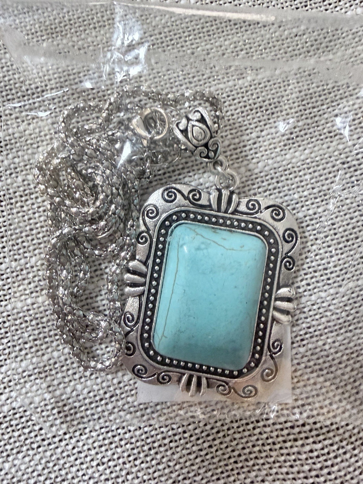 4 pieces Turquoise Blue Howlite Stone Necklace, Bracelet, Earrings Gift Box New