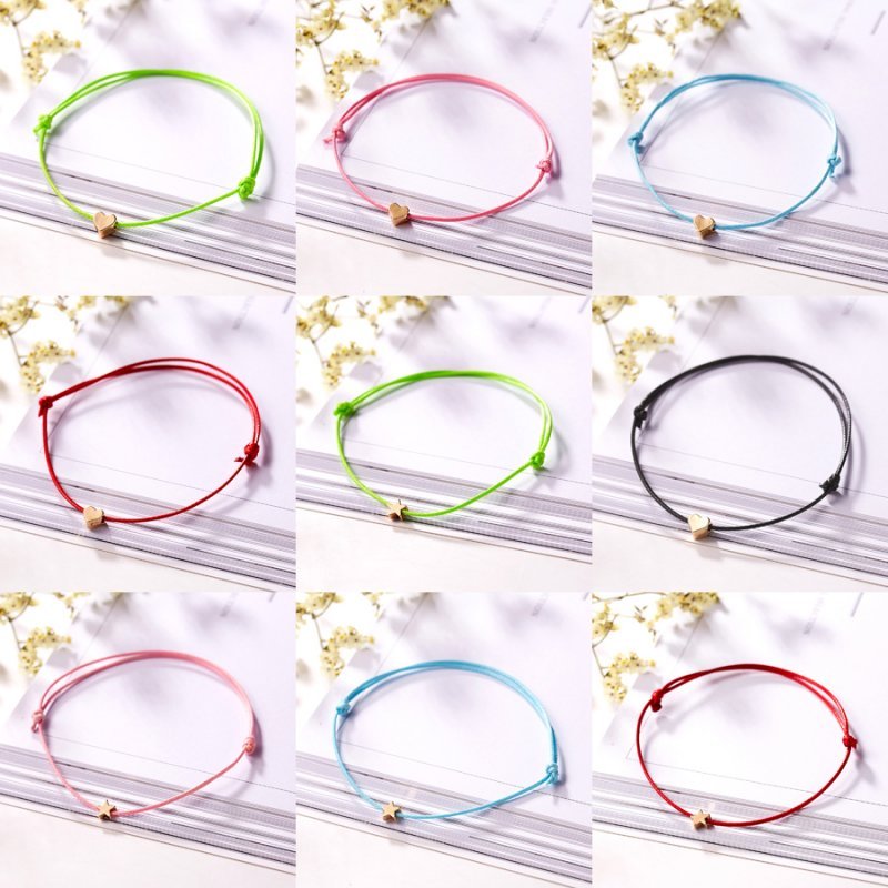 Multicolor Heart Card Bracelet Rope String Jewelry Lucky Gifts Bangle Adjustable