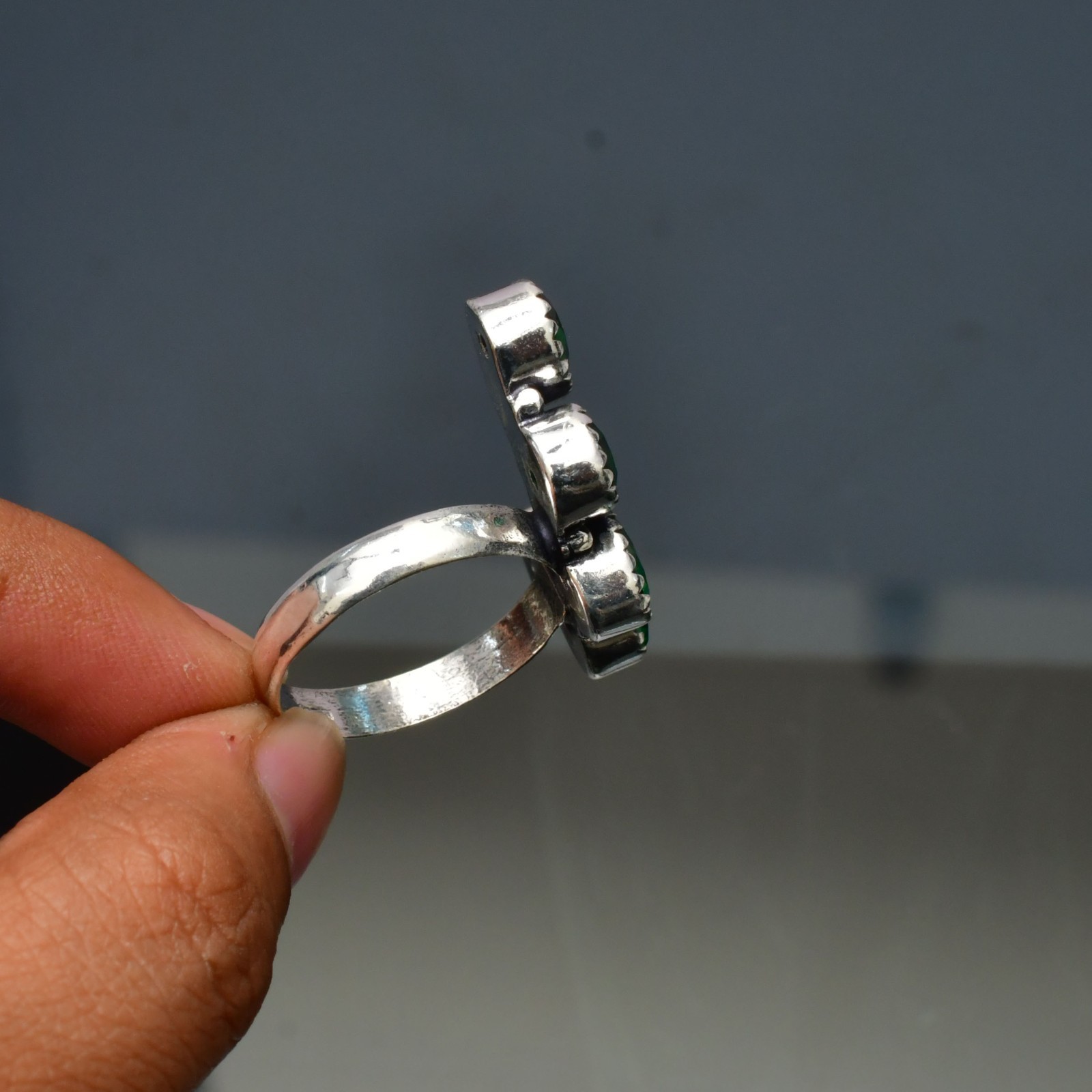 Chrome Diopside(Lab-Created)Gemstone 925 sterling silver Handmade Ring- All Size