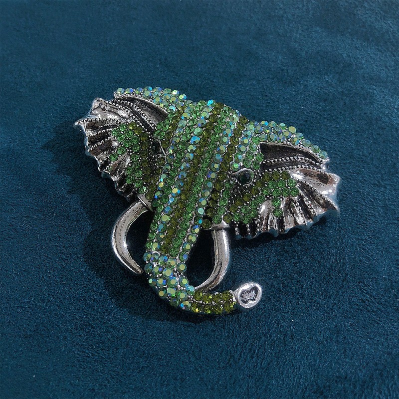 Sparkling Elephant Brooches for Women Men Unisex Rhinestone Lucky Pins Gifts