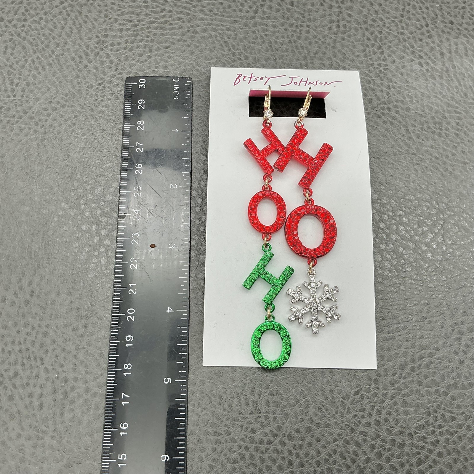 Betsey Johnson Earrings Multicolor Ho Ho Ho Snowflake Dangle Womens Jewelry