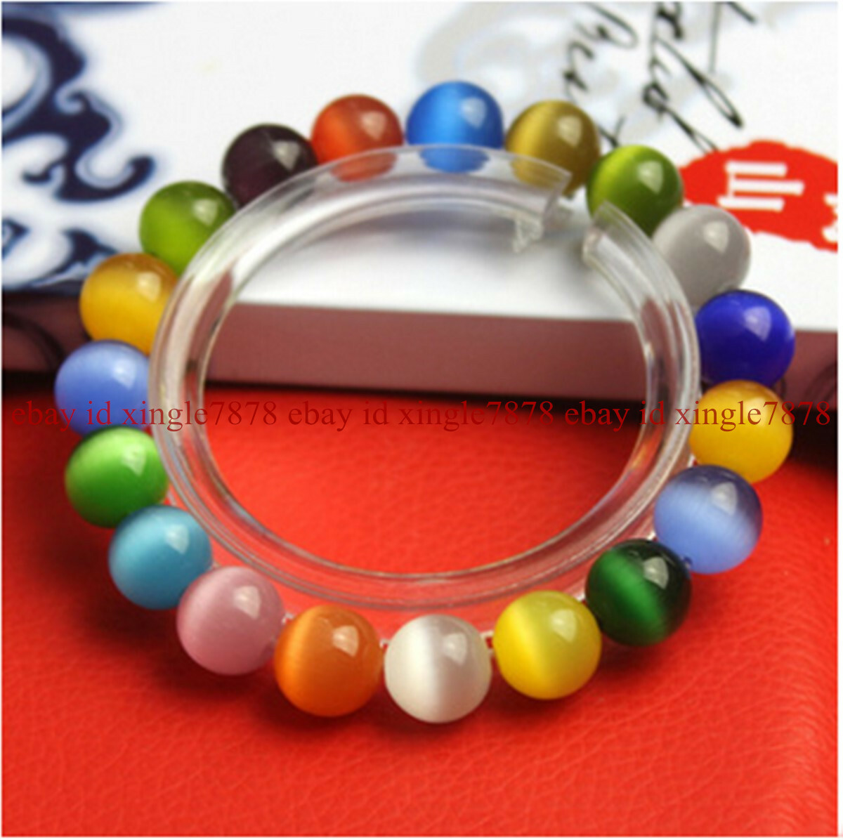Natural 6/8/10/12mm Multicolor Opal Cat’s Eye Round Gems Stretch Bracelet 7.5″