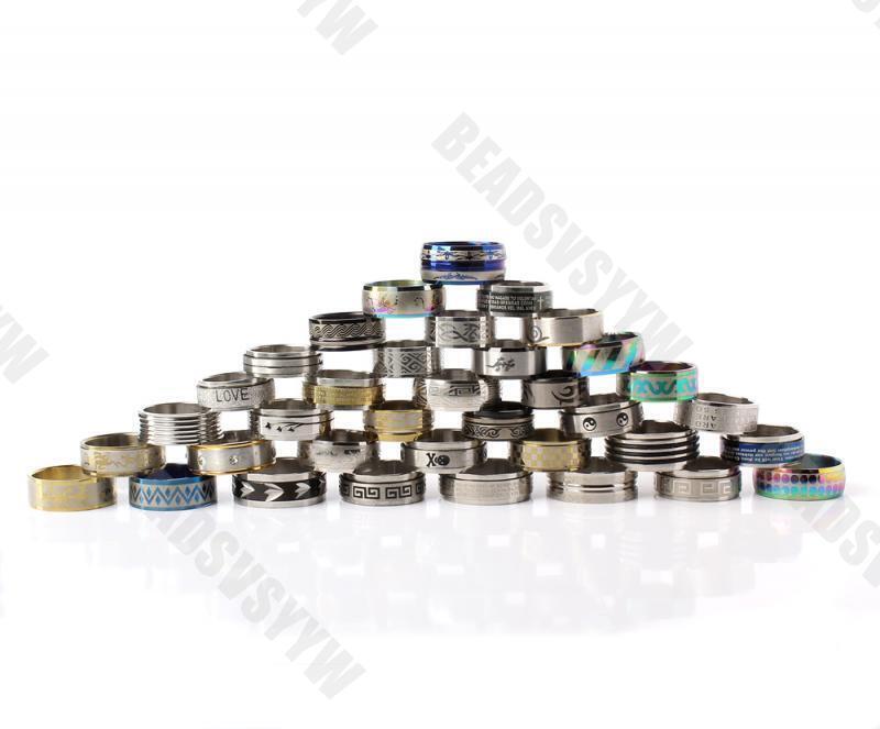 NEW 50pcs Wholesale Bulk Lot Mixed Stainless Steel Rings Men’s Women’s Band Ring