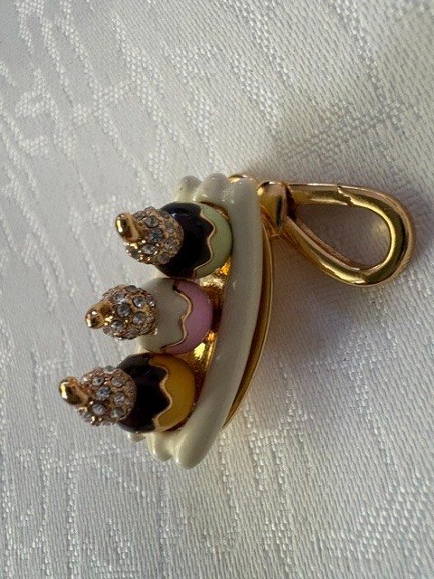 Juicy Couture Banana Boat Pendant –Colorful Birds, Crystals, Free Chain Included