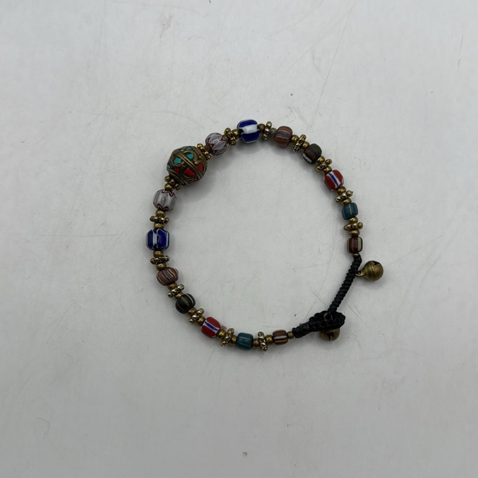 Vintage Nepal African Bracelet Artisan Beads Tibet Colorful Jewelry