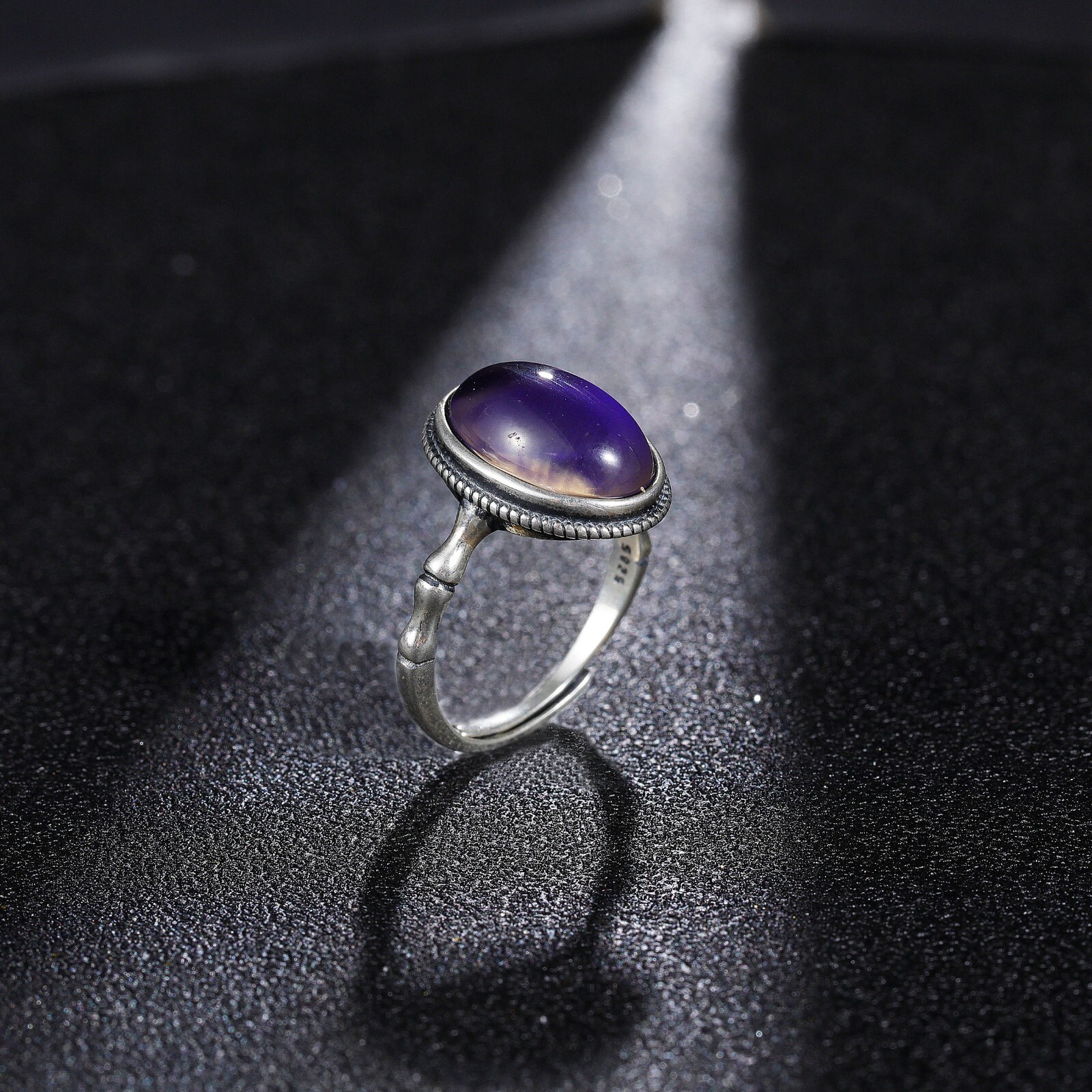 925 Sterling Silver Mood Stone Ring