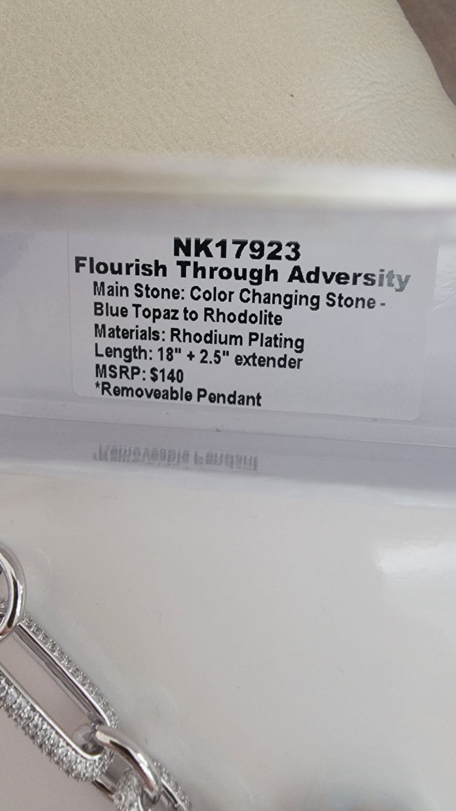 Jewelry Bomb Mental Health Awareness Necklace Flourish Through Adversity Rhodium