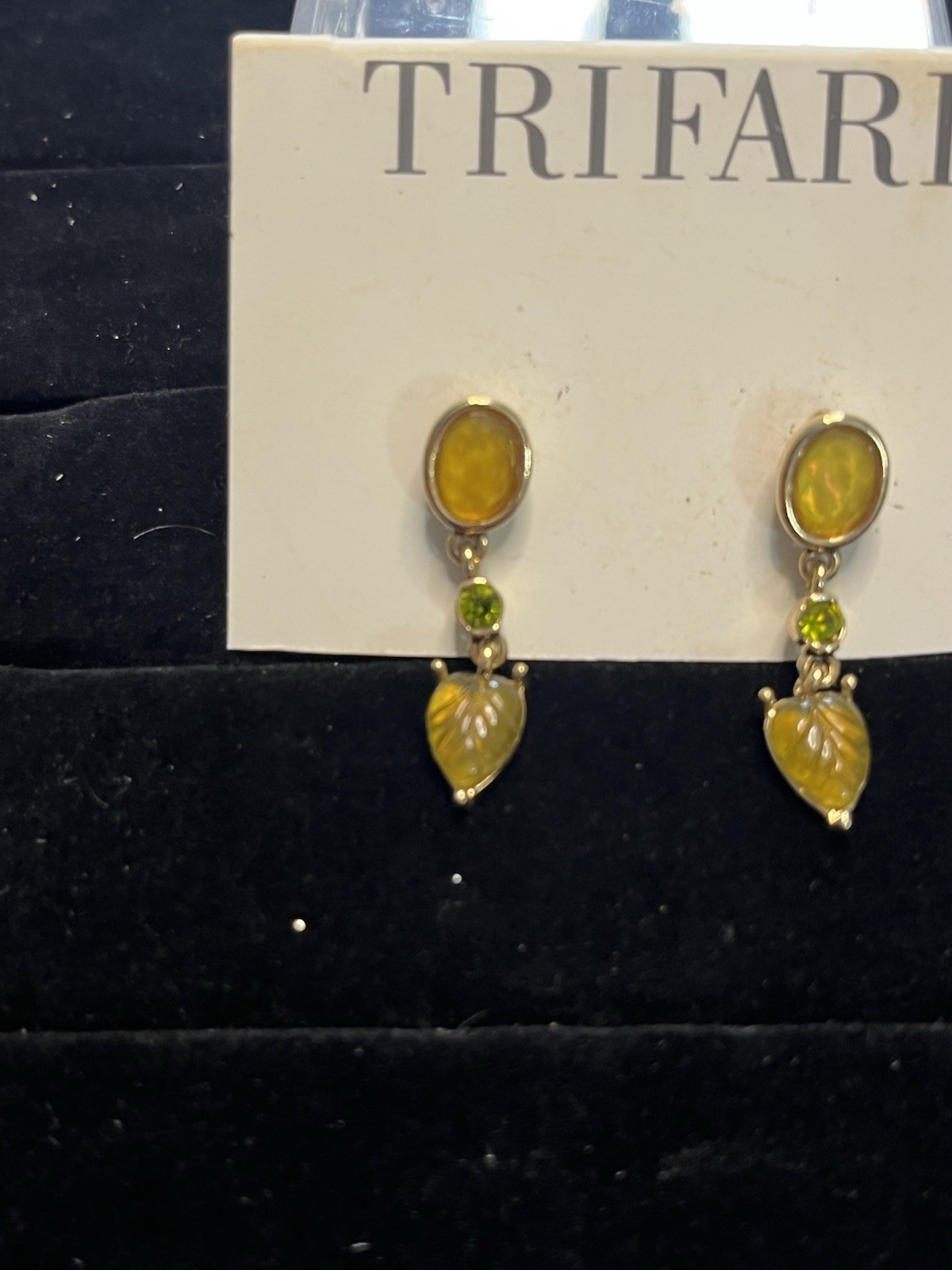 Trifari Earrings Gold Tone Posts New with Tag Fashion Earrings