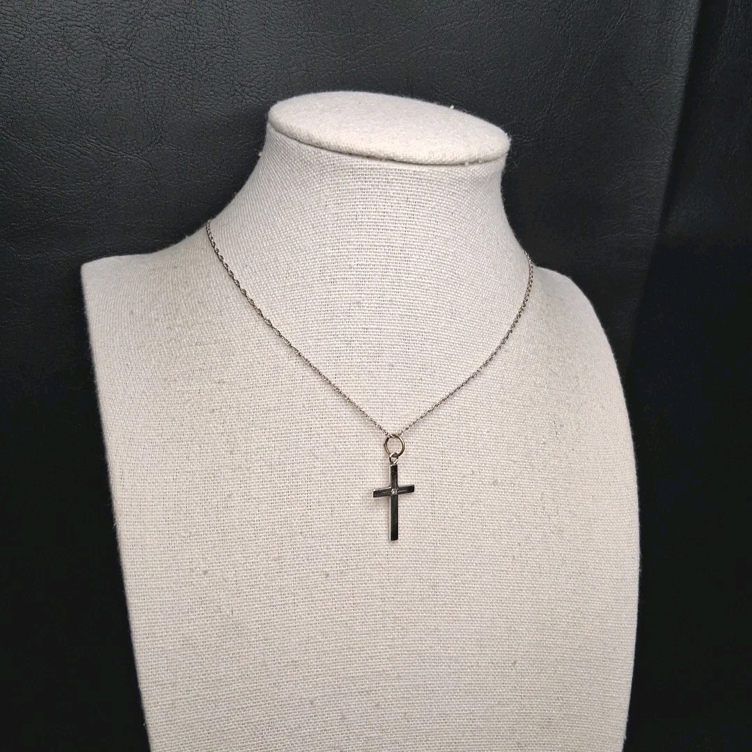 STERLING SILVER 925 Chain Necklace Cross Pendant. 13-976