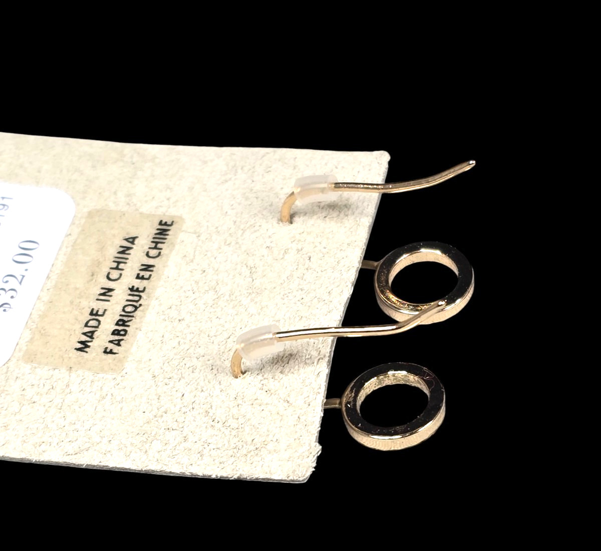Anthropologie Women’s Trendy Open Circe Gold Tone Crystal Hook Earrings NWT