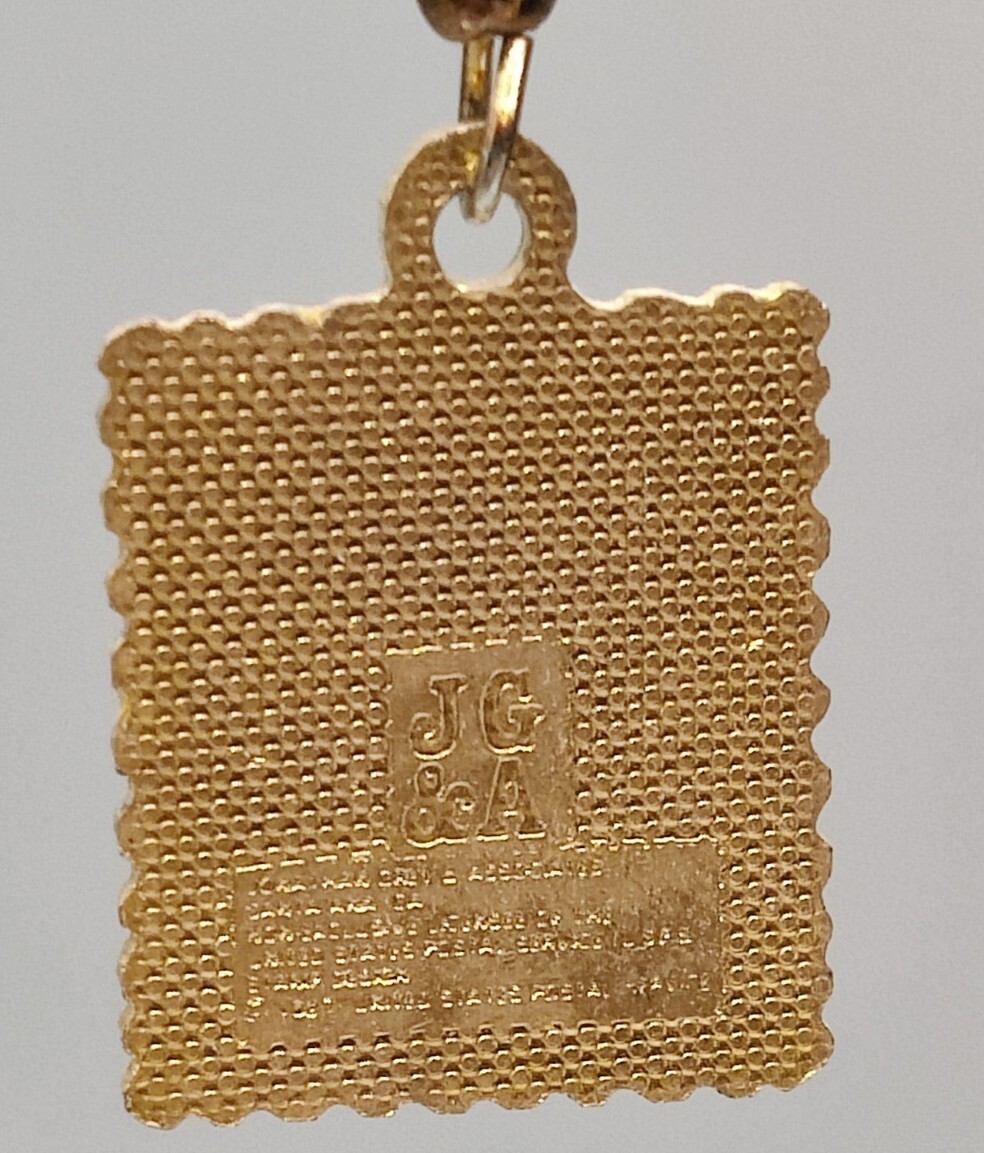 JG &A Gold Tone Love Heart Red Purple Green Postage Mail Stamp USA 22 Earrings