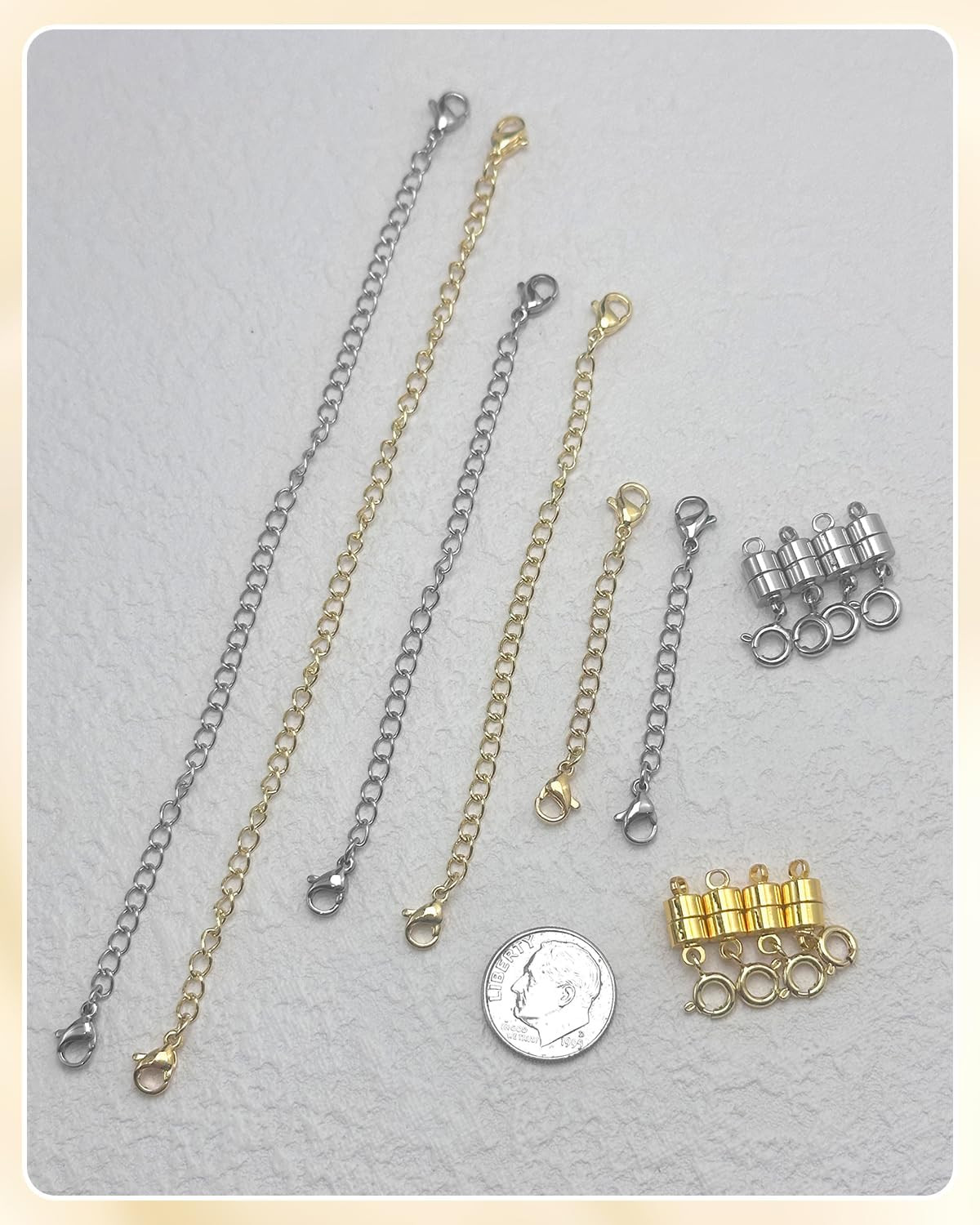 Extensor Collar Cierre Magnetico Broche Pulsera Cadena Extensible Oro Plata