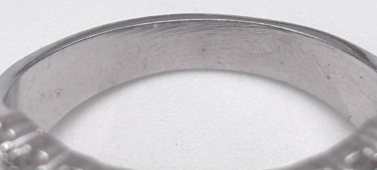 CZ Row Ring Size 8.5 8 1/2 Silver Tone White Clear Cubic Zirconia Marquise Round