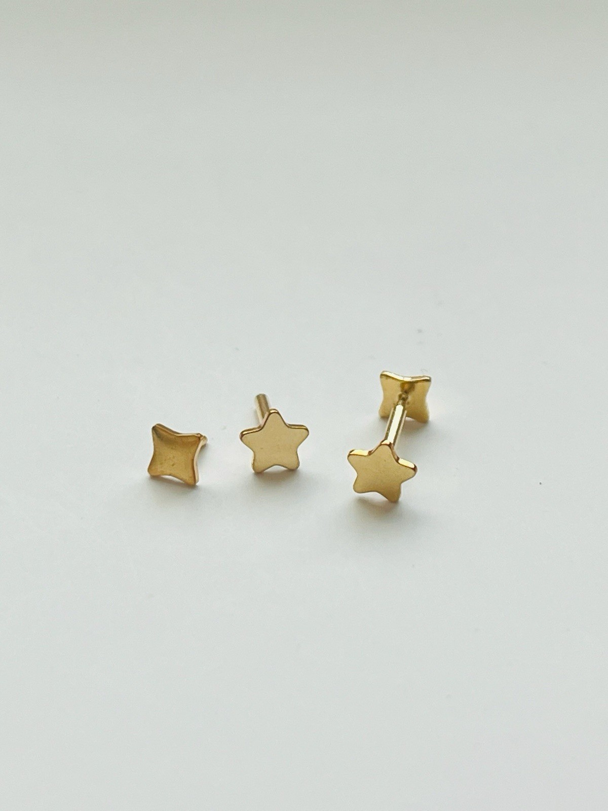 14K Gold Filled Star Stud Barbell /Helix Earrings
