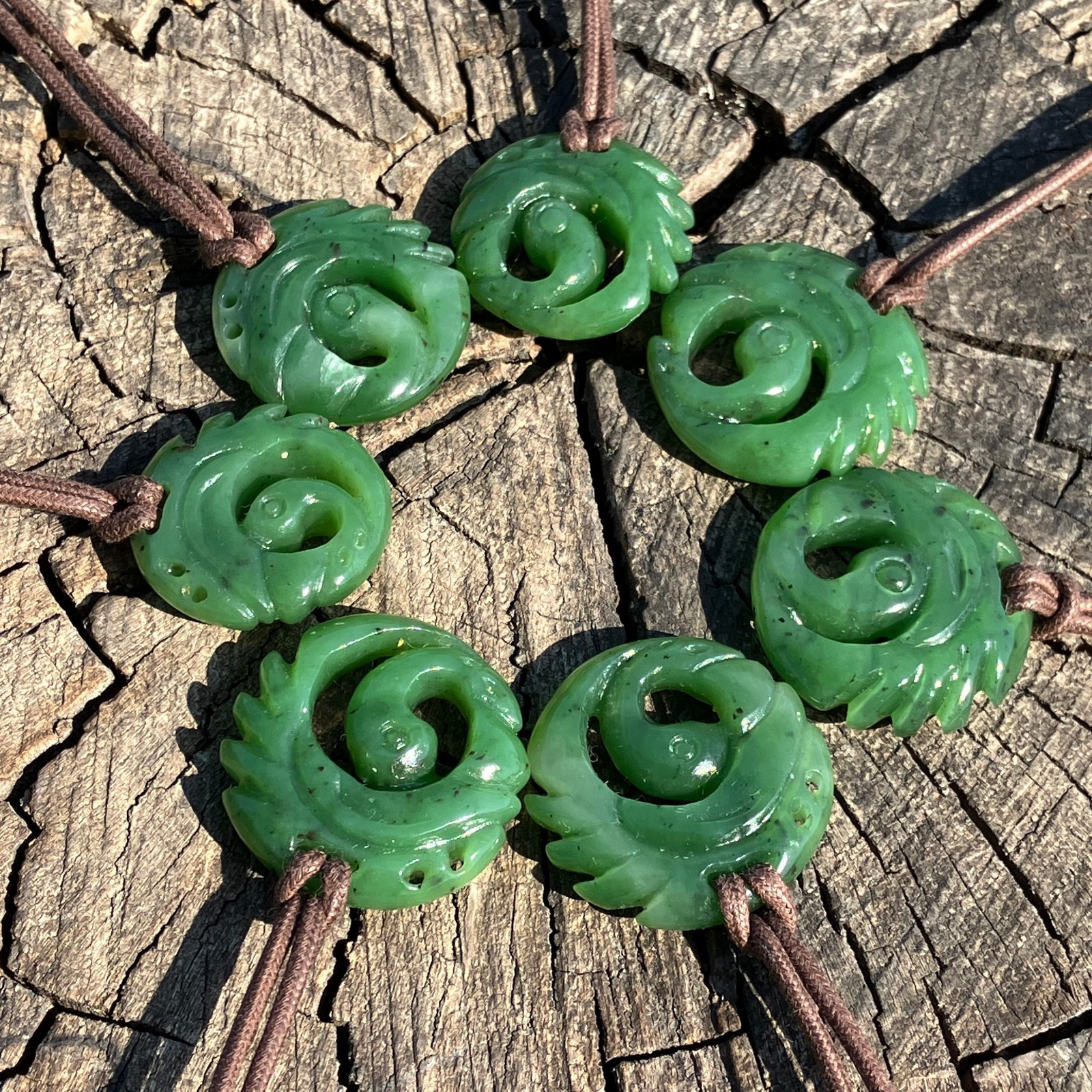 High Quality Real Jade Tomb Raider Lara Croft Necklace, Hand Carved, Shadow (S)