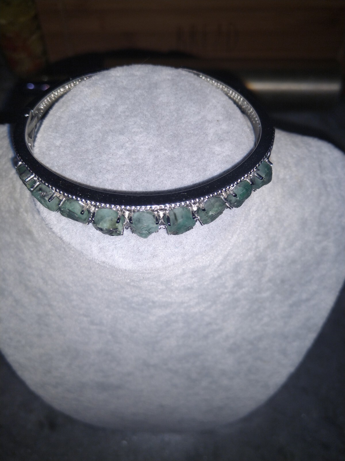 KAGEM ZAMBIAN ORGANIC Roughcut Bracelet/Stainless Steel (7.25″) 21.00 ctw