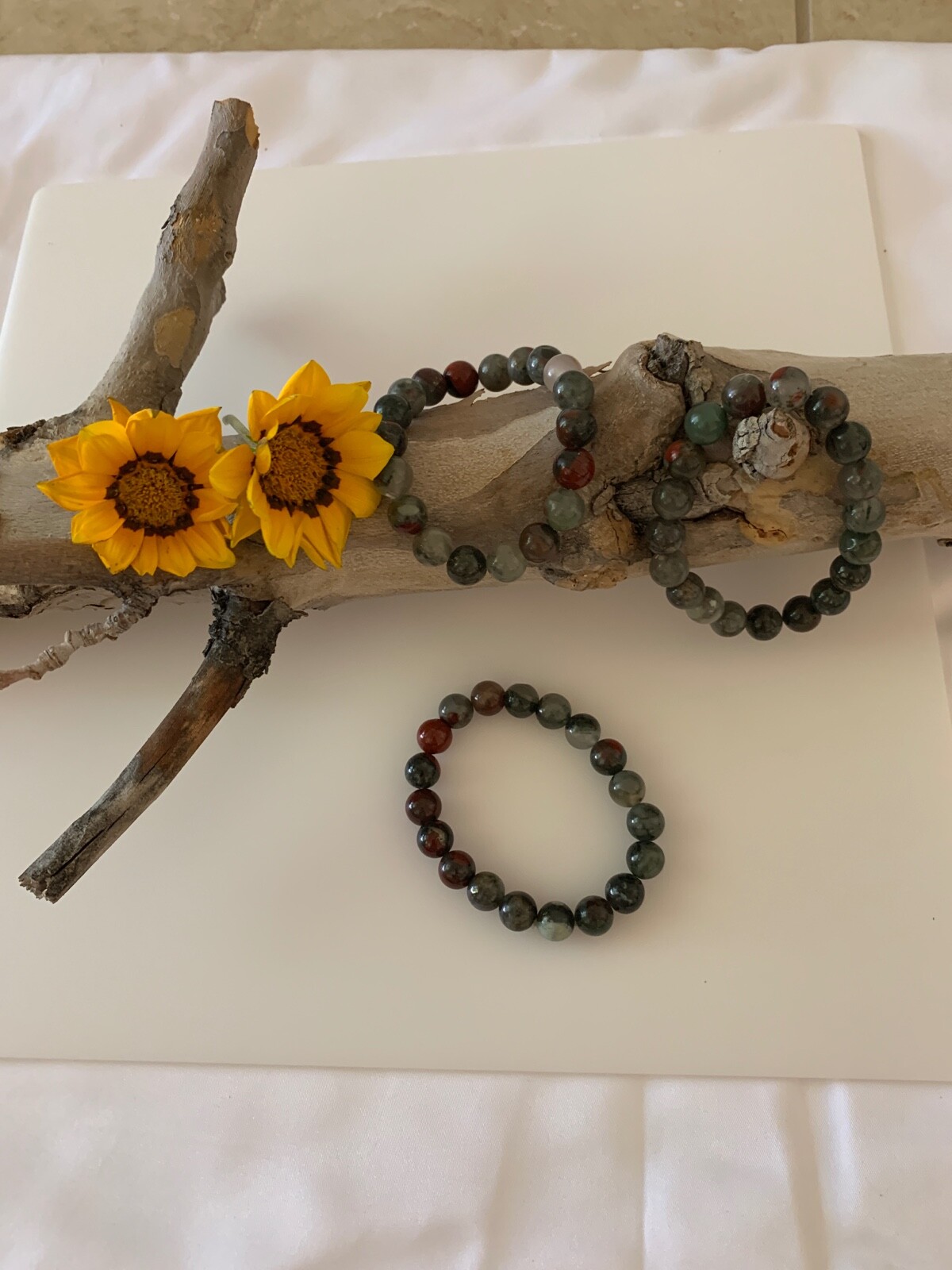 Large 12mm Rare African Bloodstone bracelet Healing Bracelet Yoga bracelet women