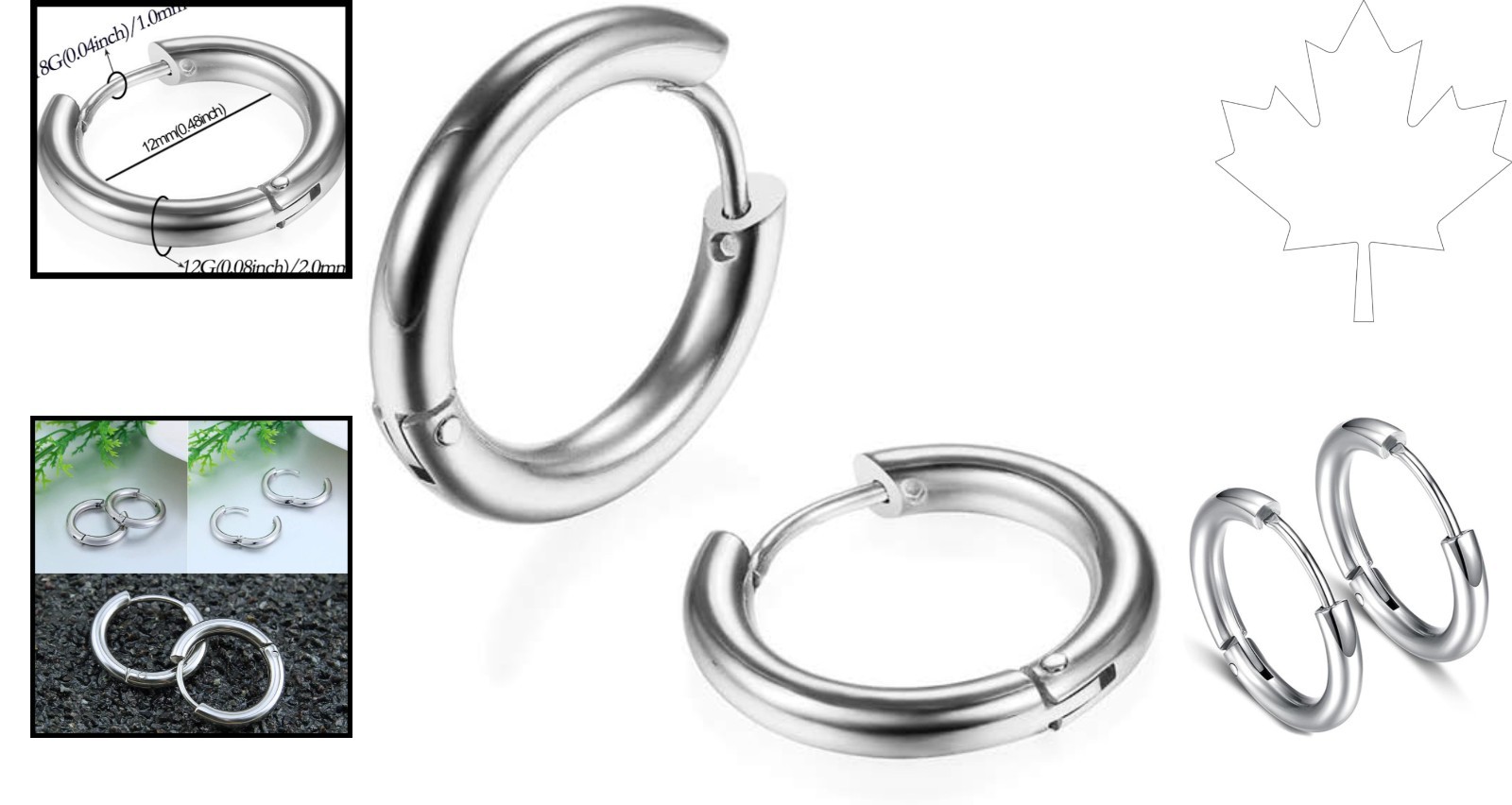 Versatile Huggie Hoop Earrings in Stainless Steel – Perfect for All Occasions