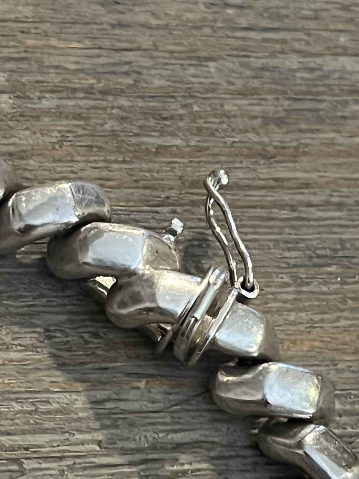 925 Sterling Silver Macaroni Link Bracelet Made In Italy 7.25 inches