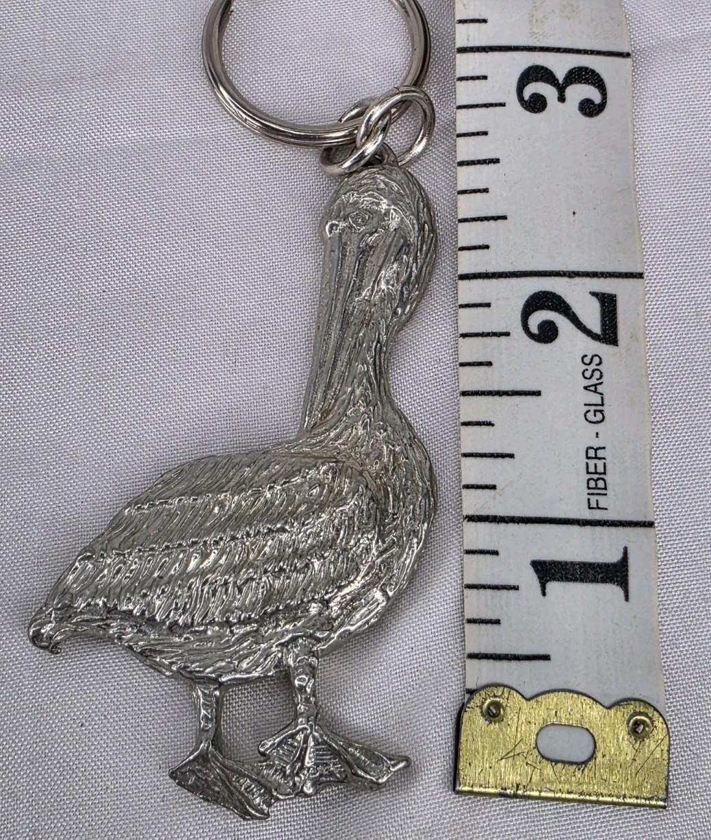 Vintage Maurice Milleur Pewter Standing Pelican Pendent Signed 1988