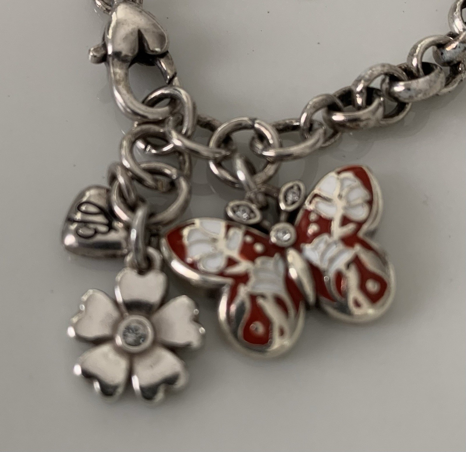 Brighton BUTTERFLY FLORAL 8 Inch Bracelet, Crystal Accents