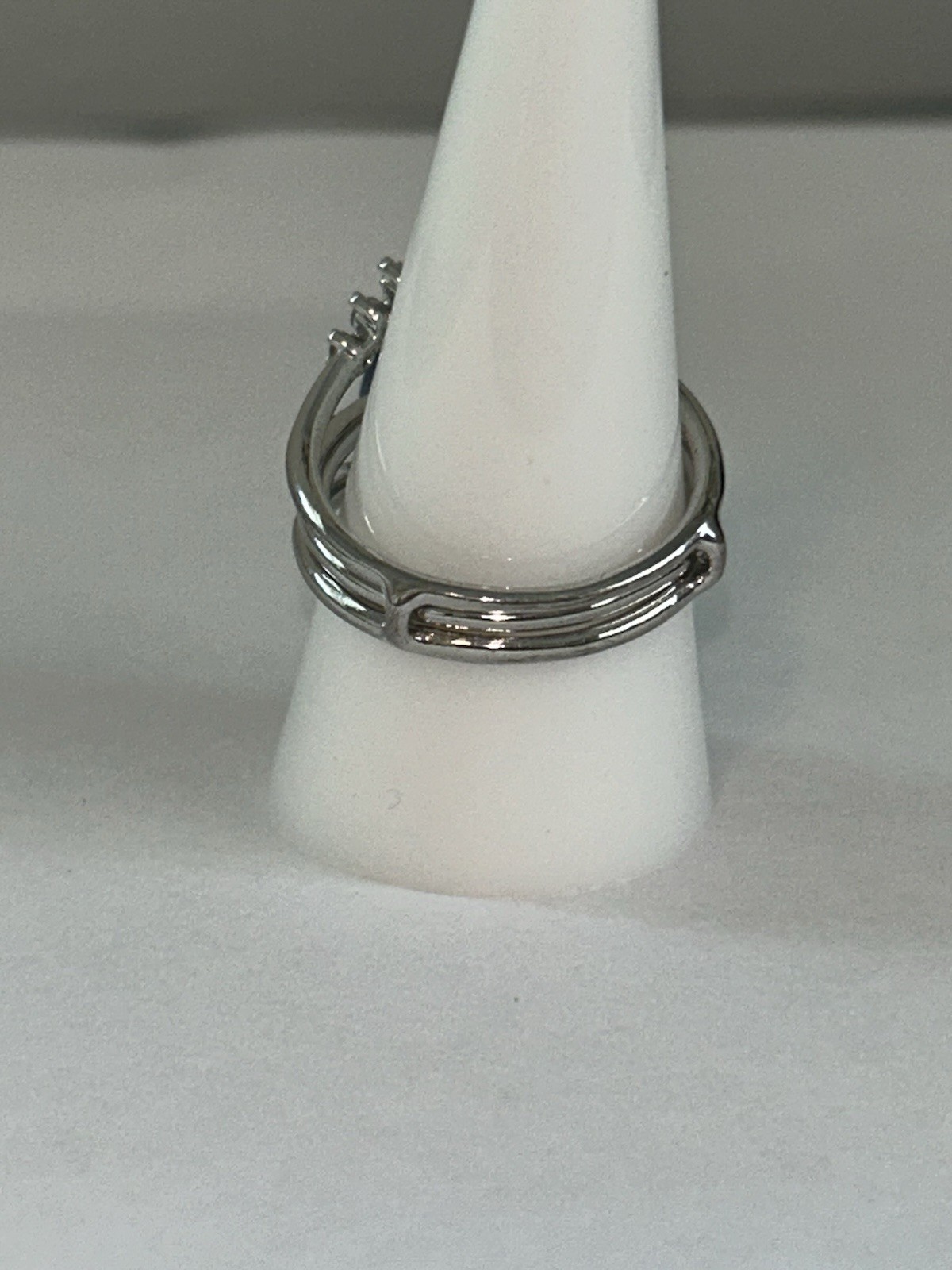 Size 9 ALL SUMMER LONG Blue Zircon Halo Rings (Set/2) Rhodium Bomb Party