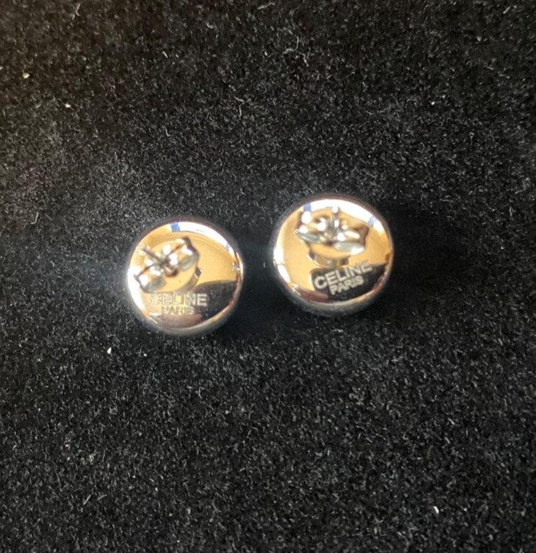 Women’s Celine Mini Stud Round Earrings – Silver Tone