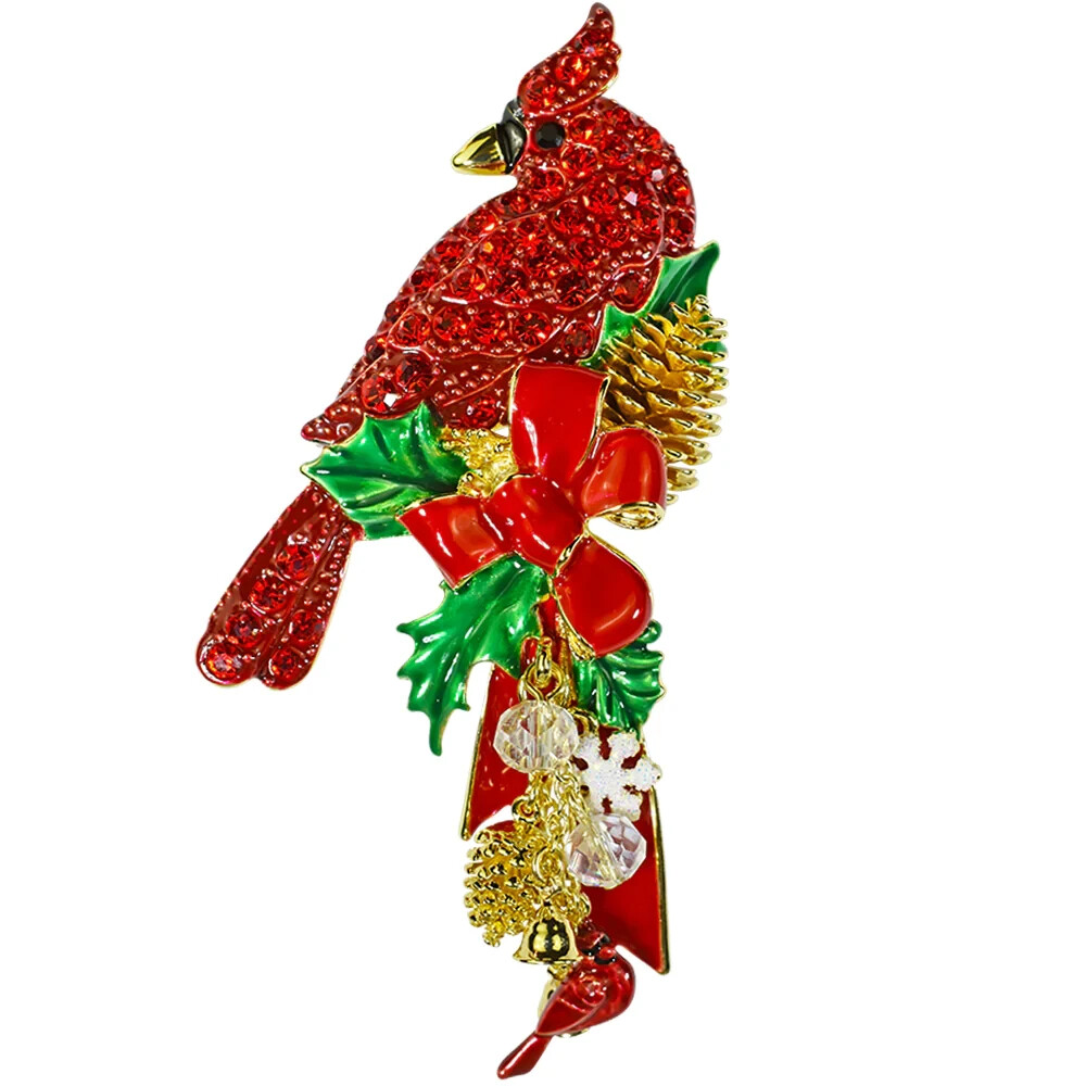 Kirks Folly Cardinal Memories Large Pin Pendant goldtone