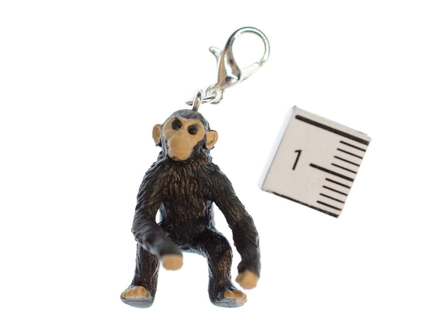 Chimpanzee Charm Zipper Pull Miniblings Monkey Baby Animal Rubber Small