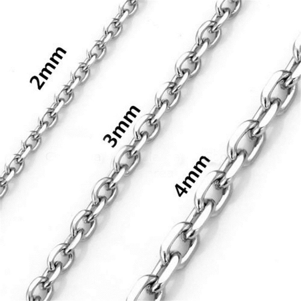 18″ – 30″ Stainless Steel Necklace Figaro Snake Hexagon Curb Cuban Link Chain