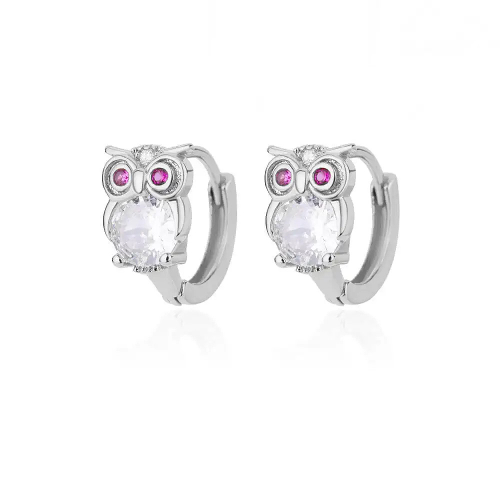 Huggie Hoop Earrings Women Gold Stainless Steel CZ Trendy Snowflake Flower