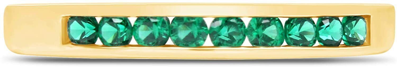 Simulated Diamond Emerald Channel Set 14k Gold Plated Adjustable Toe Ring